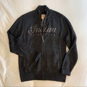 Men’s Indian motorcycle knit zip up jacket